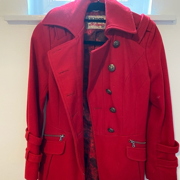 GUESS Military style Wool coat- size small - Picture 2 of 9